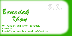 benedek khon business card